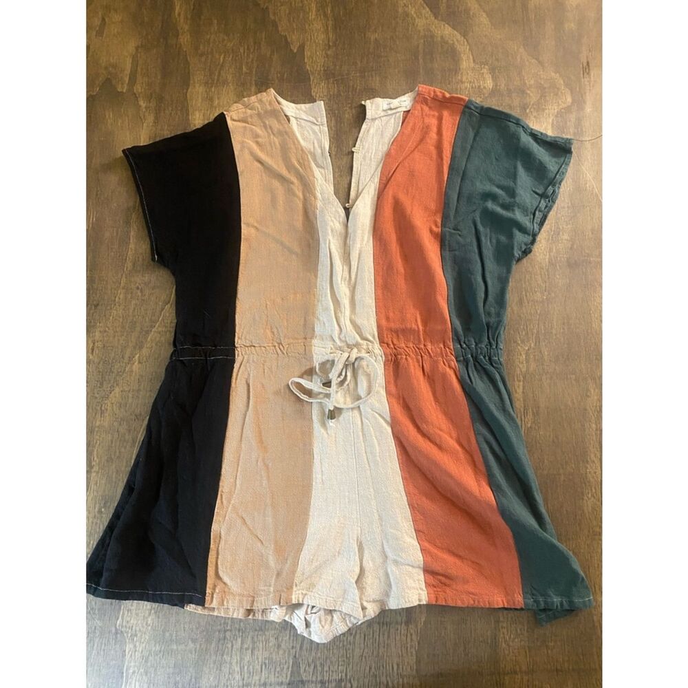 Chicsoul Colorblock Short Sleeve Romper